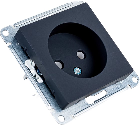 Розетка Systeme Electric AtlasDesign Карбон б/з, 16А, механизм ATN001041
