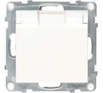 Силовая розетка Legrand SUNO 2К+З 16А 250В влагозащитная IP44 с крышкой и с защитными шторками, безвинтовые зажимы, белый 721123