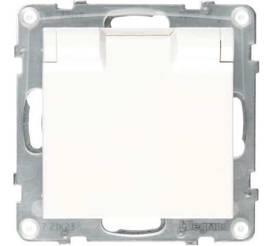 Силовая розетка Legrand SUNO 2К+З 16А 250В влагозащитная IP44 с крышкой и с защитными шторками, безвинтовые зажимы, белый 721123 1