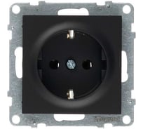 Силовая розетка Legrand SUNO 2К+З 16А 250В, винтовые зажимы, антрацит 721425
