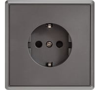 1-местная силовая розетка ALTECH ENCORE 1SG скрытого монтажа с заземлением и шторками графит в сборе 07434