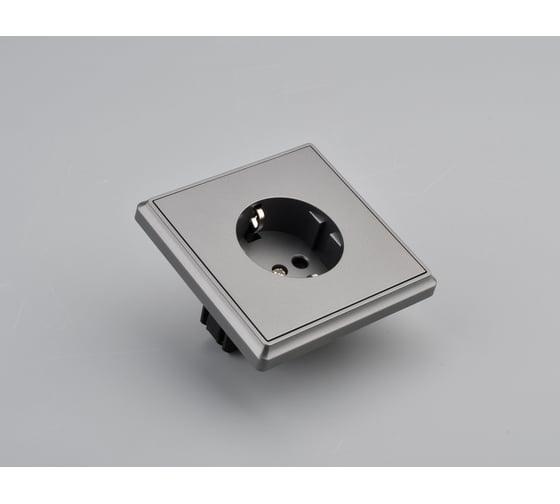 Розетка силовая 1-местная ALTECH ENCORE 1SG скрытого монтажа с заземлением и шторками графит в сборе 07434 1