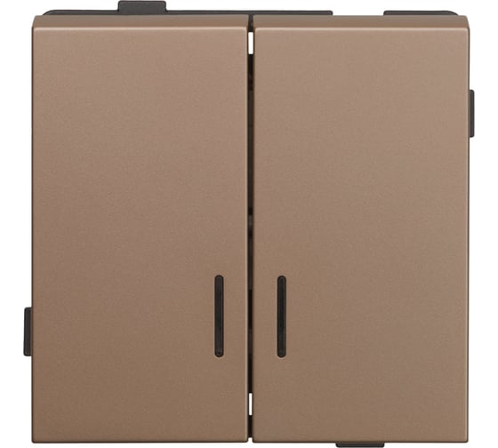 Выключатель 2 клавишный с индикацией ALTECH ENCORE скрытого монтажа шампань механизм 07395 1