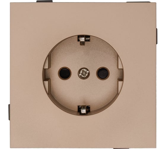 Розетка силовая 1-местная ALTECH ENCORE 1SY скрытого монтажа с заземлением и шторками шампань механизм 07357 1
