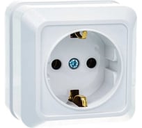 1-местная силовая розетка SPACE ALTECH 1SOW накладной с заземлением белая 07427