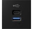 Розетка модульная высокоскоростная Экопласт USB 45х45мм (Type А+С), протоколы QC 3.0, PD, 20 Вт. (черн.) LK45 858108 2