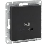 Механизм розетки EKF USB-С, быстрая, чёрная Эпика UP1-SOB-USBCF