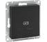 Механизм розетки EKF USB-С, быстрая, чёрная Эпика UP1-SOB-USBCF 1