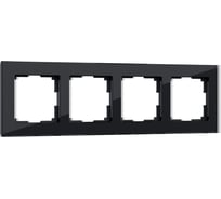 Рамка на 4 поста WERKEL W0041108 (черный,стекло) a051436