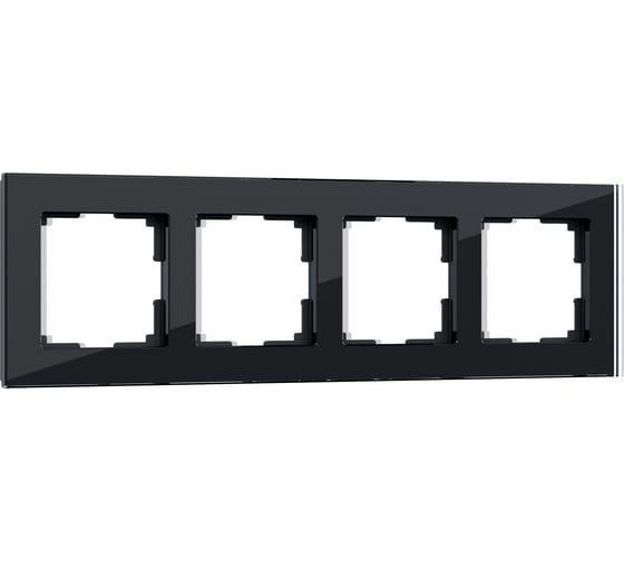 Рамка на 4 поста WERKEL W0041108 (черный,стекло) a051436