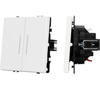 Механизм выключателя двухклавишный непроходной Arlight LED SWT-NOBE-MK02-SFPL-L-WH 1шт 054239