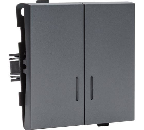 2 клавишный выключатель ALTECH с индикацией ENCORE 2SIG скрытого монтажа графит механизм 07386 1