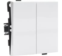 2 клавишный выключатель ALTECH ENCORE 2SW скрытого монтажа белый механизм 07376