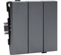3 клавишный выключатель ALTECH ENCORE 3SG скрытого монтажа графит механизм 07387