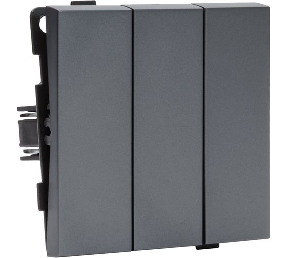 3 клавишный выключатель ALTECH ENCORE 3SG скрытого монтажа графит механизм 07387 1