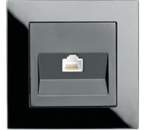 Компьютерная 1-местная розетка RJ-45 STEKKER серия Катрин, со стеклянной рамкой, GLS00-7007-05, черный 39510