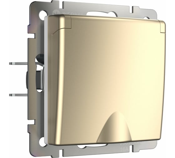 Влагозащищенная розетка WERKEL W1171211 с заземлением с защитной крышкой и шторкам a050853