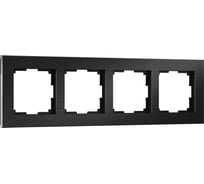 Рамка на 4 поста WERKEL W0041708 Aluminium черный алюминий a050956