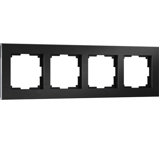 Рамка на 4 поста WERKEL W0041708 Aluminium черный алюминий a050956 1