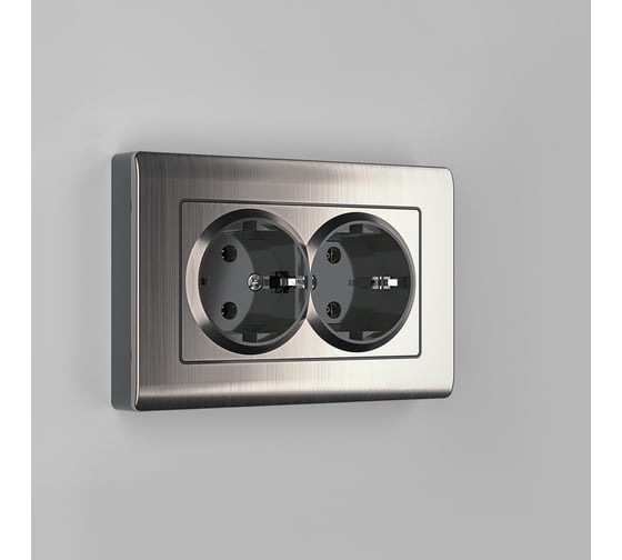 Рамка для двойной розетки WERKEL W0081602 Metallic глянцевый никель a051003