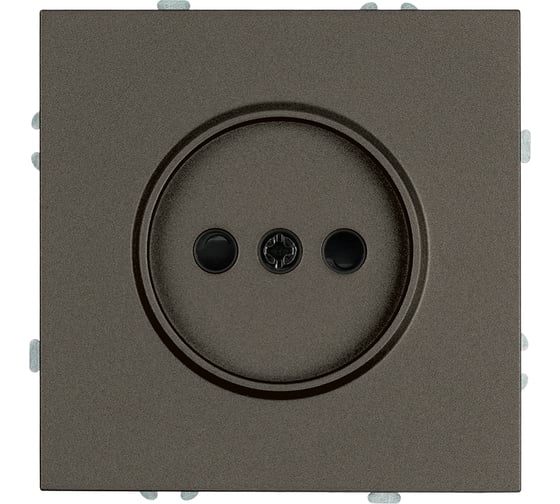 Механизм розетки 1-местной STEKKER с защитной шторкой, без заземления, 250В, 16А, серия Эмили, RST16-5109-09, антрацит, soft touch, 49928 1