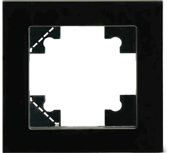 Рамка 1-местная STEKKER для сенсорных механизмов, подсветки, стекло, GFR00-7001-05S, серия Катрин, черный, 50304 1