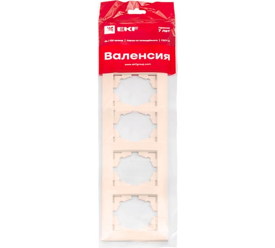 Рамка EKF Валенсия 5-местная кремовая PROxima EWM-G-305-20