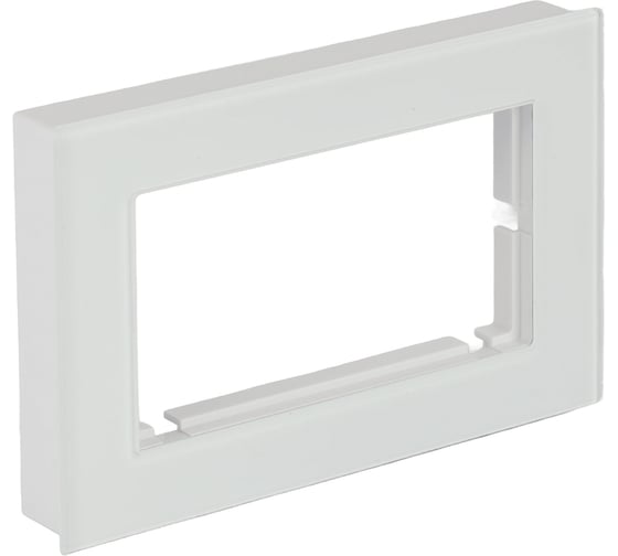 Горизонтальная 2-местная рамка STEKKER без перемычки, серия Катрин, стеклянная, GFR00-7012-01, белый 39566 1