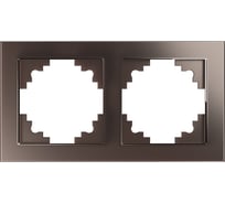 Горизонтальная 2-местная рамка STEKKER серия Катрин, стеклянная, GFR00-7002-04, шоколад 39536