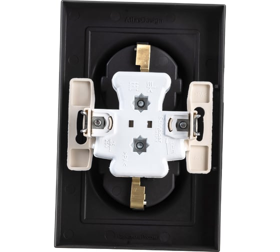 Розетка Systeme Electric AtlasDesign Карбон с/з двойная, 16А ATN001024