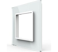 Рамка для розетки LIVOLO 1 пост, цвет белый, стекло BB-C7-SR-11