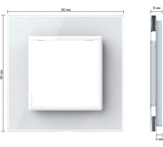 Рамка для розетки LIVOLO 1 пост, цвет белый, стекло BB-C7-SR-11