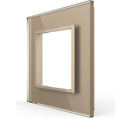 Рамка для розетки LIVOLO 1 пост, цвет золотой, стекло BB-C7-SR-13