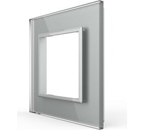 Рамка для розетки LIVOLO 1 пост, цвет серый, стекло BB-C7-SR-15