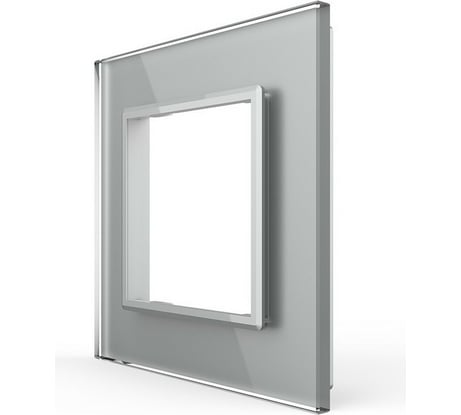 Рамка для розетки LIVOLO 1 пост, цвет серый, стекло BB-C7-SR-15