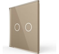 Панель для сенсорного выключателя LIVOLO 2 клавиши, цвет золотой, стекло BB-C7-C2-13