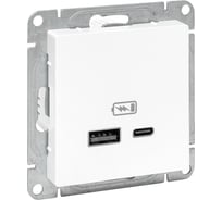 Механизм розетки EKF USB-A+С, белый Эпика UP1-SOW-USBA+USBC