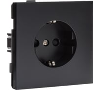 Одноместная силовая розетка ALTECH ENCORE 1SВ скрытого монтажа с заземлением и шторками черная механизм 07364