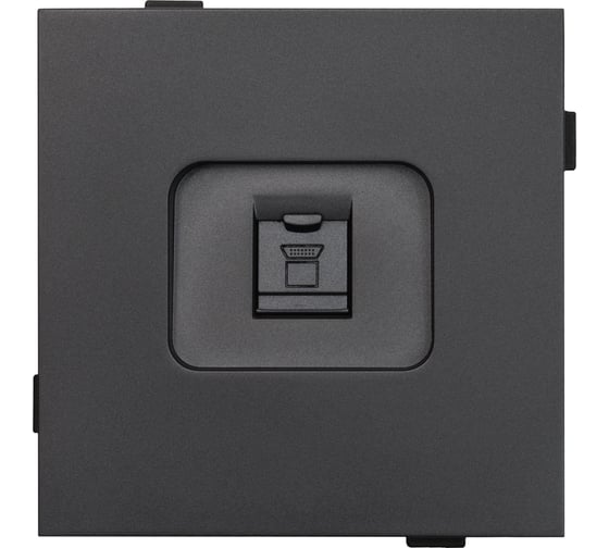 Одноместная компьютерная розетка ALTECH ENCORE 1SPCG скрытого монтажа графит cat6 10Gb механизм 07355 1