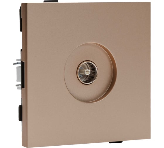 Одноместная телевизионная розетка ALTECH ENCORE 1STVY скрытого монтажа шампань механизм 07361 1