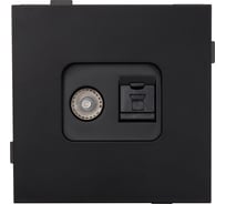 Одноместная TV/компьютерная розетка ALTECH ENCORE 1STVPCВ скрытого монтажа черная механизм 07370