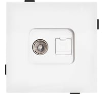 Одноместная TV/компьютерная розетка ALTECH ENCORE 1STVPCW скрытого монтажа белая cat6 10Gb механизм 07349