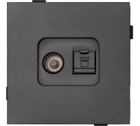 Одноместная TV/компьютерная розетка ALTECH ENCORE 1STVPCG скрытого монтажа графит механизм 07356