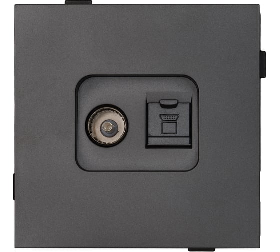 Одноместная TV/компьютерная розетка ALTECH ENCORE 1STVPCG скрытого монтажа графит механизм 07356 1