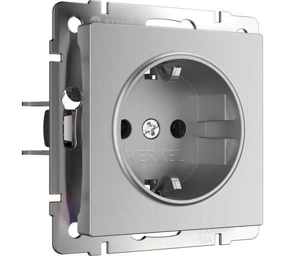 Розетка WERKEL с заземлением и шторками W1171106 серебряный a050891 1