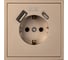 Розетка 1-местная Smartbuy с заземлением USB+Type 16А шампань Капелла SBE-09c-16-S1-USB 4