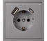 Розетка 1-местная Smartbuy с заземлением USB+Type 16А графит Капелла SBE-09g-16-S1-USB 4