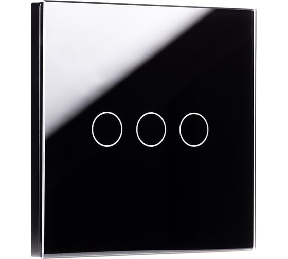 Сенсорный выключатель SMARTBUY трехклавишный, черный SBE-e1b-10-SW3-0 1