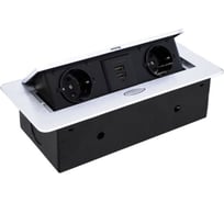 Горизонтальная выдвижная Розетка ROCKETSOCKET 2EU+2USB Белая OvalC AM-G2EU-2U-11