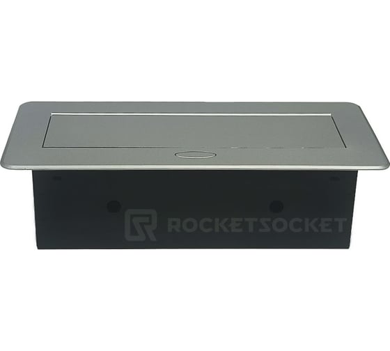 Горизонтальная выдвижная Розетка ROCKETSOCKET 2EU+2USB+RJ45 Серая AM-G2EU-2U-RJ45-15